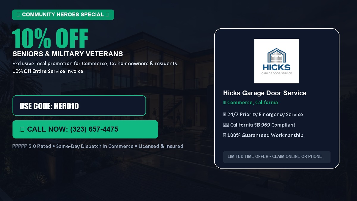 10% OFF Senior Citizens (65+) & Military / Veteran Community Discount in Commerce, CA